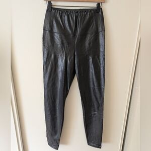 Aritzia Wilfred Free Womens Med Black Faux Leather Leggings Bikercore Cyberpunk